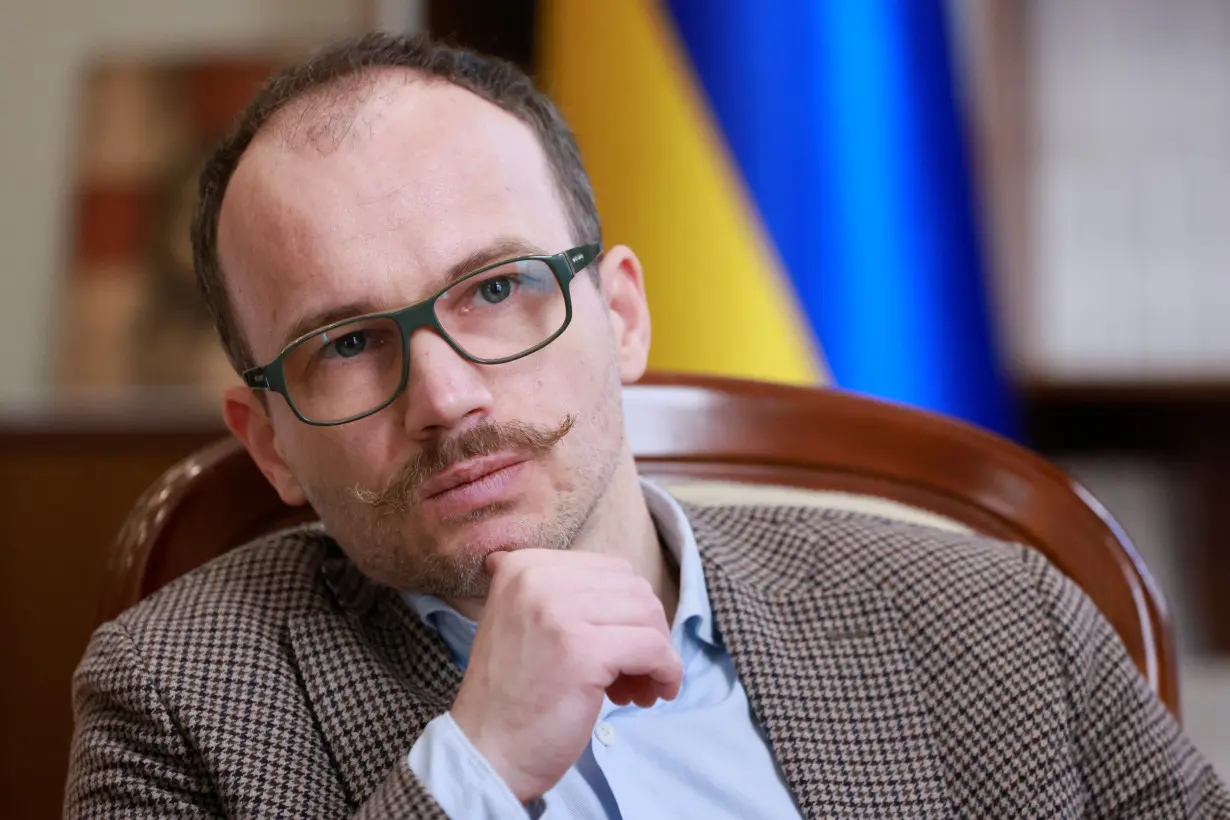 Ukraine’s Justice Minister Denys Maliuska attends an interview with Reuters in Kyiv