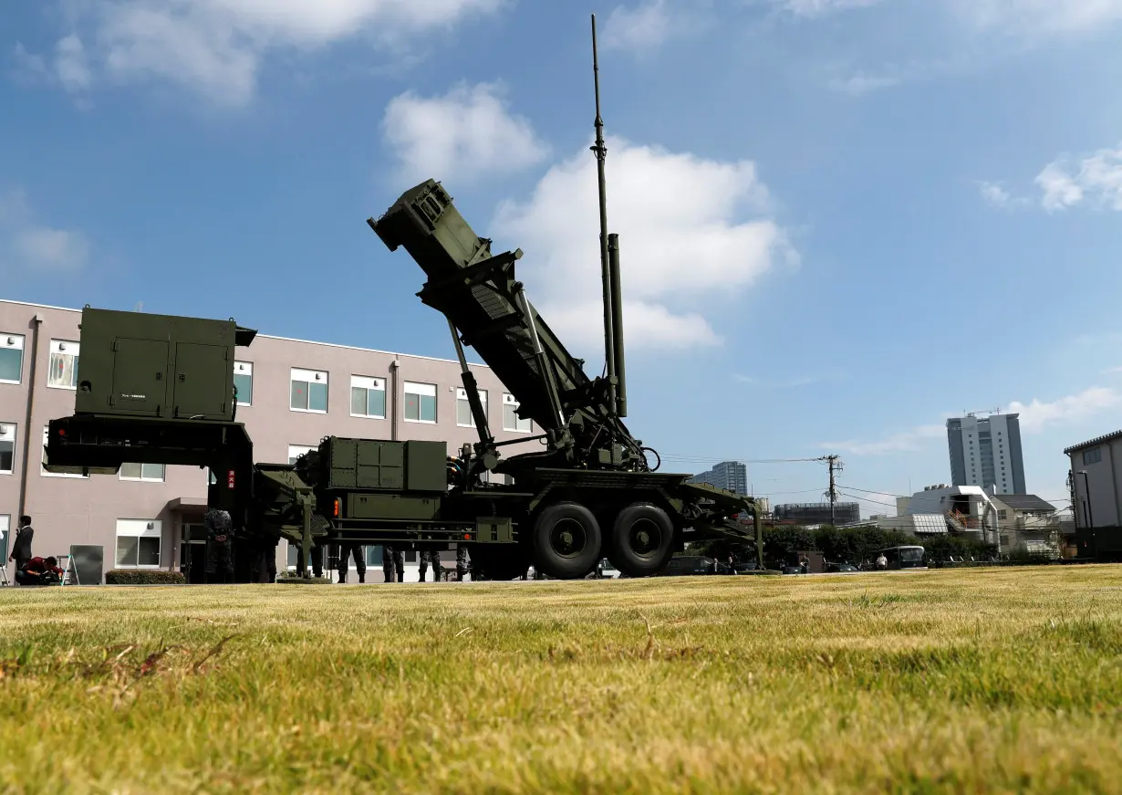 FILE PHOTO: A Patriot Advanced Capability-3 (PAC-3) missile unit is seen at the Defense Ministry in Tokyo