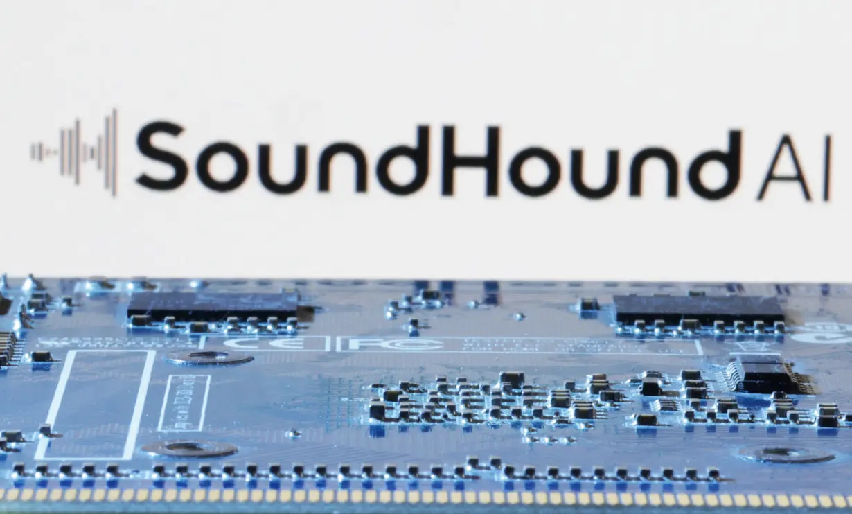 Illustration shows SoundHound AI logo