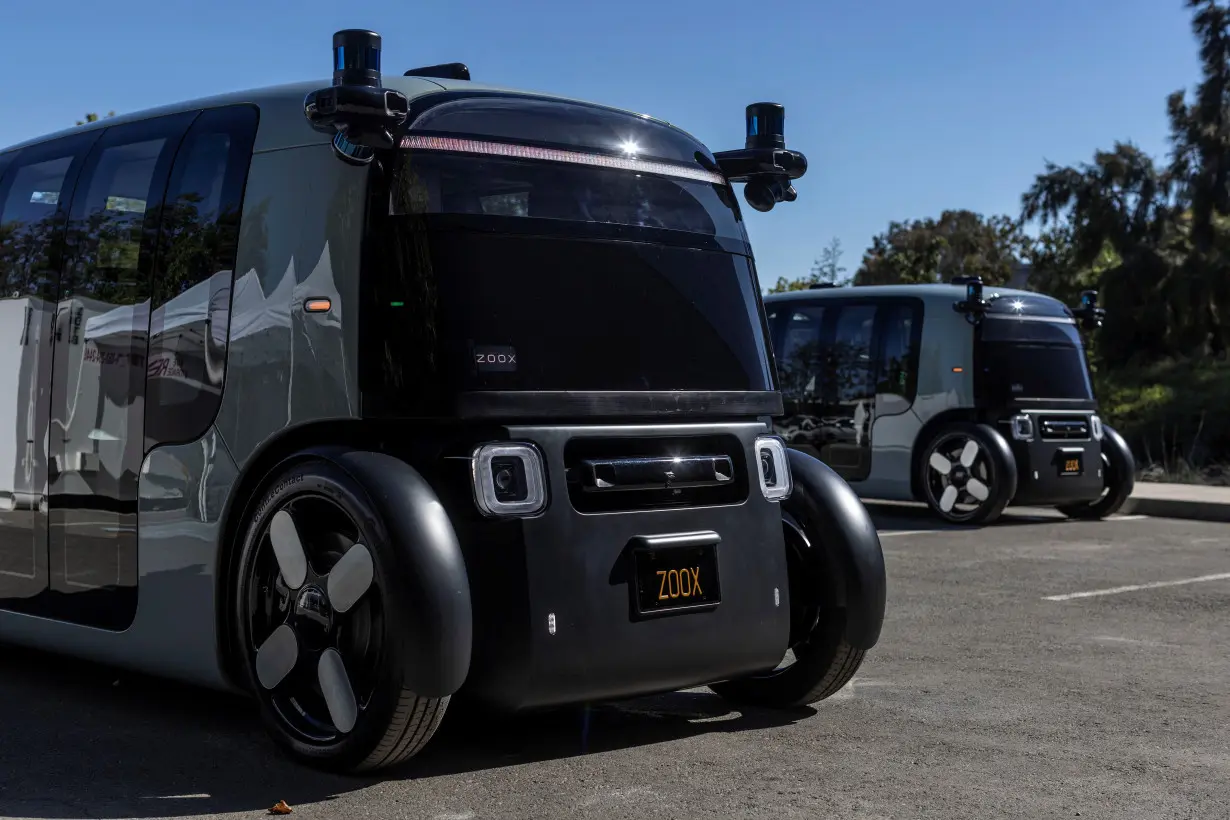 FILE PHOTO: Media tour at the assembly line factory of Zoox, a self-driving vehicle owned by Amazon, in Fremont