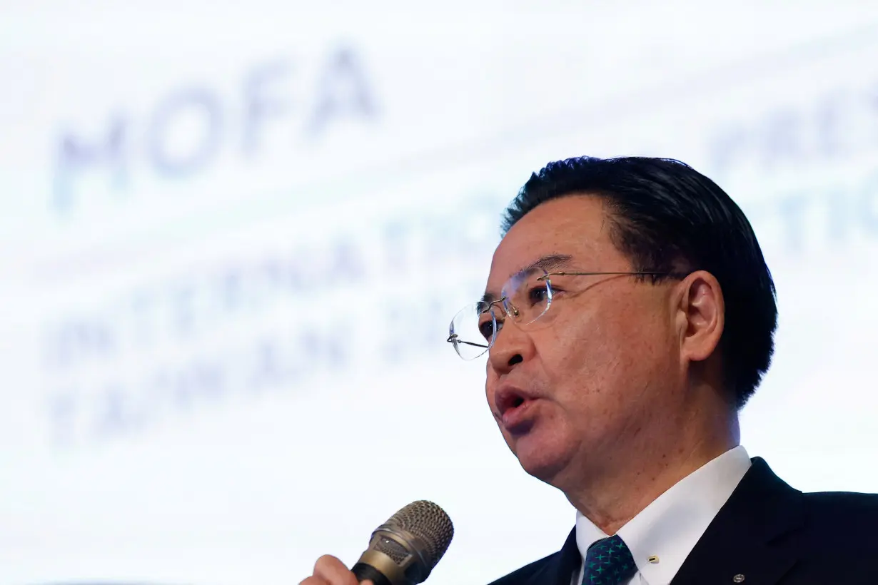 Taiwan Foreign Minister Joseph Wu speaks at a news conference in Taipei