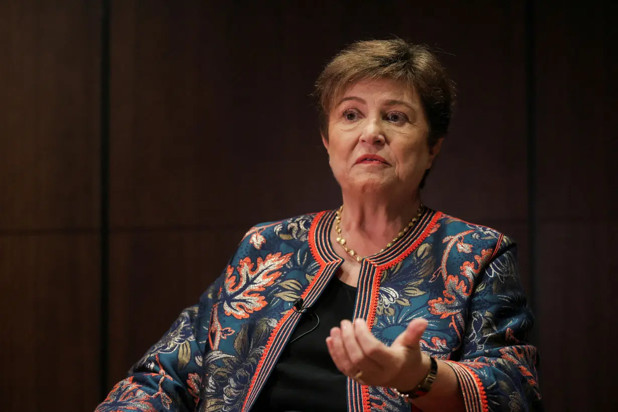 FILE PHOTO: IMF Managing Director Kristalina Georgieva speaks during an interview in Sao Paulo