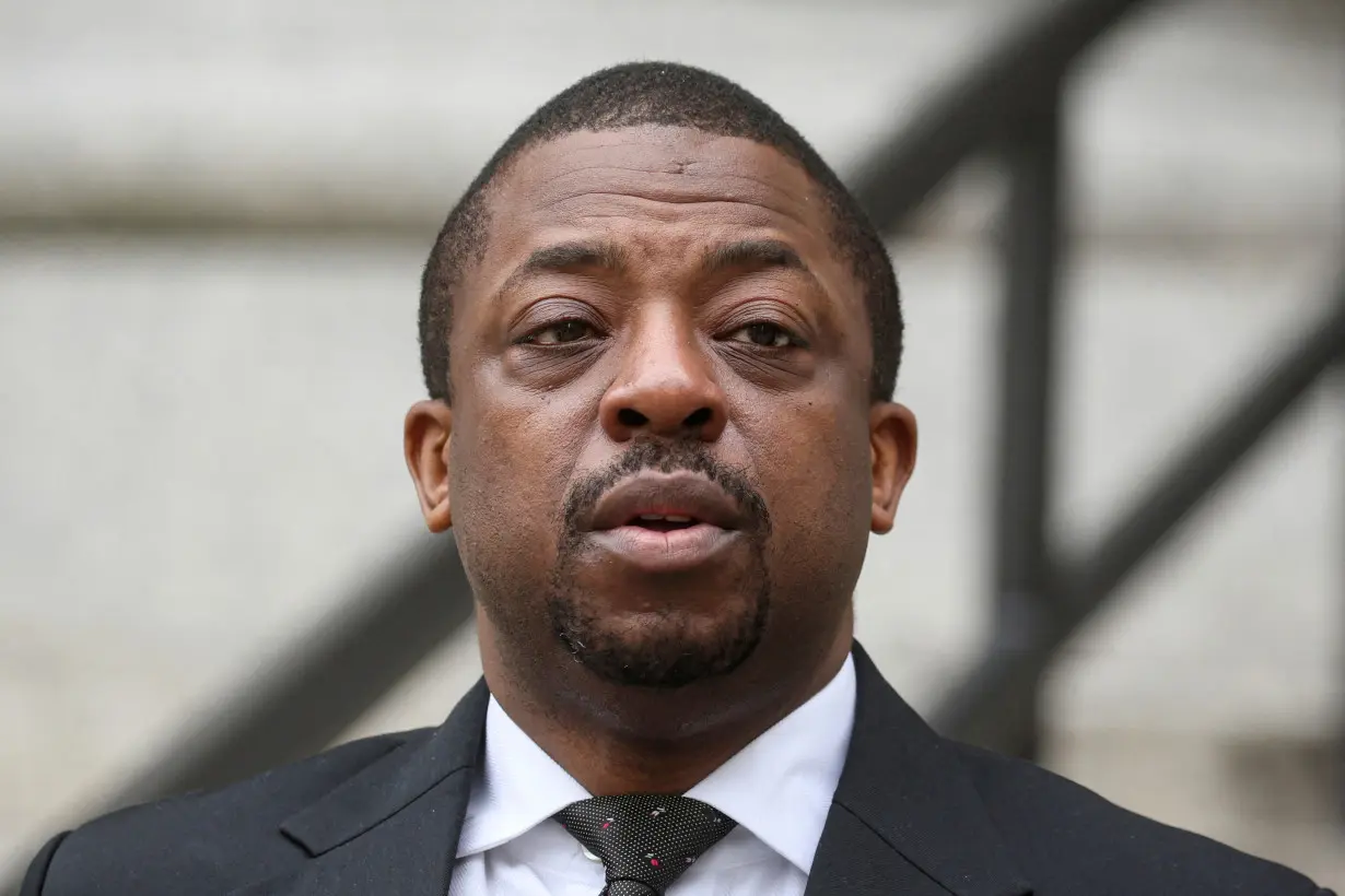 FILE PHOTO: Former New York State Lieutenant Governor Brian Benjamin exits Manhattan federal courthouse in New York