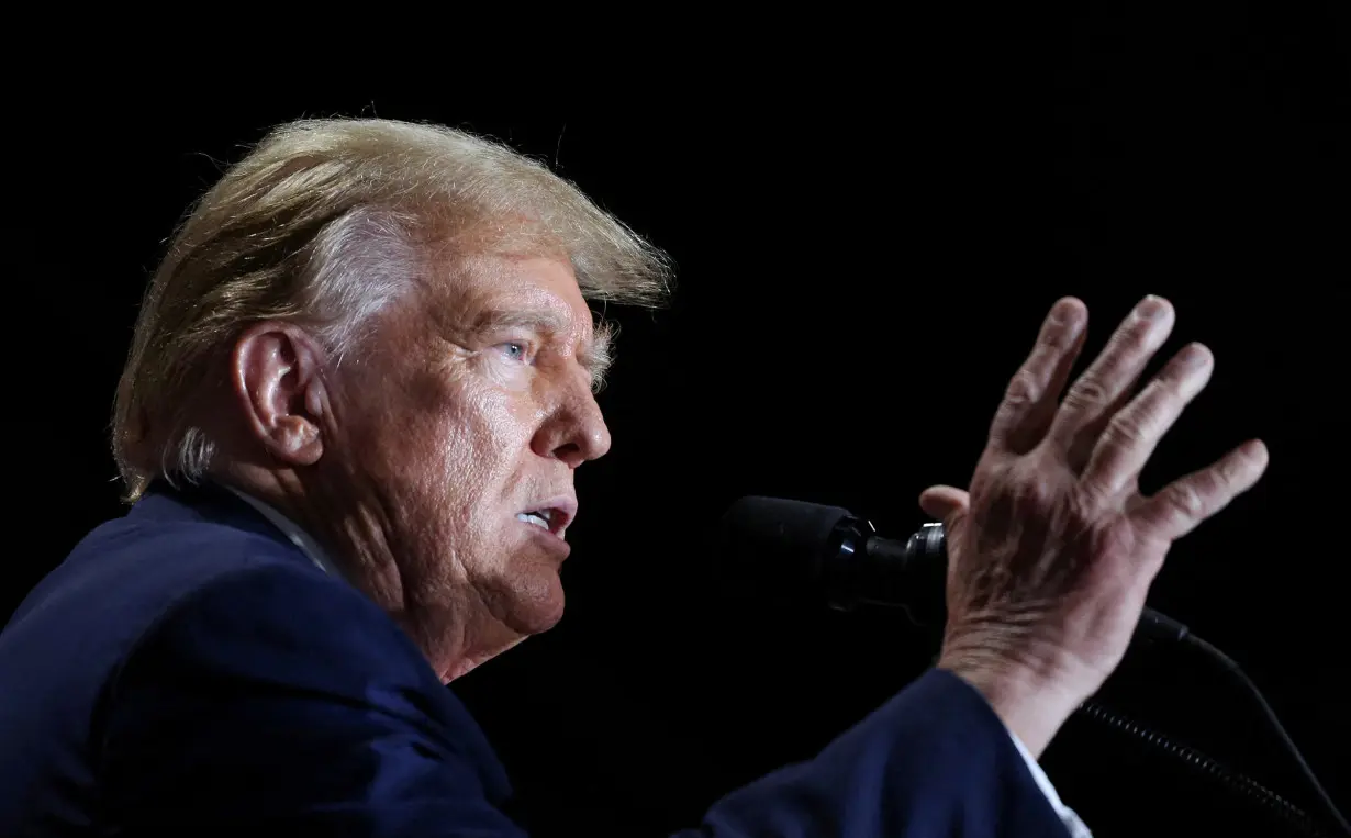 FILE PHOTO: Republican presidential candidate and former U.S. President Donald Trump holds rally in Richmond