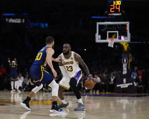 Nullified 3-pointer by James, shot clock malfunction make for lengthy ending to Warriors-Lakers