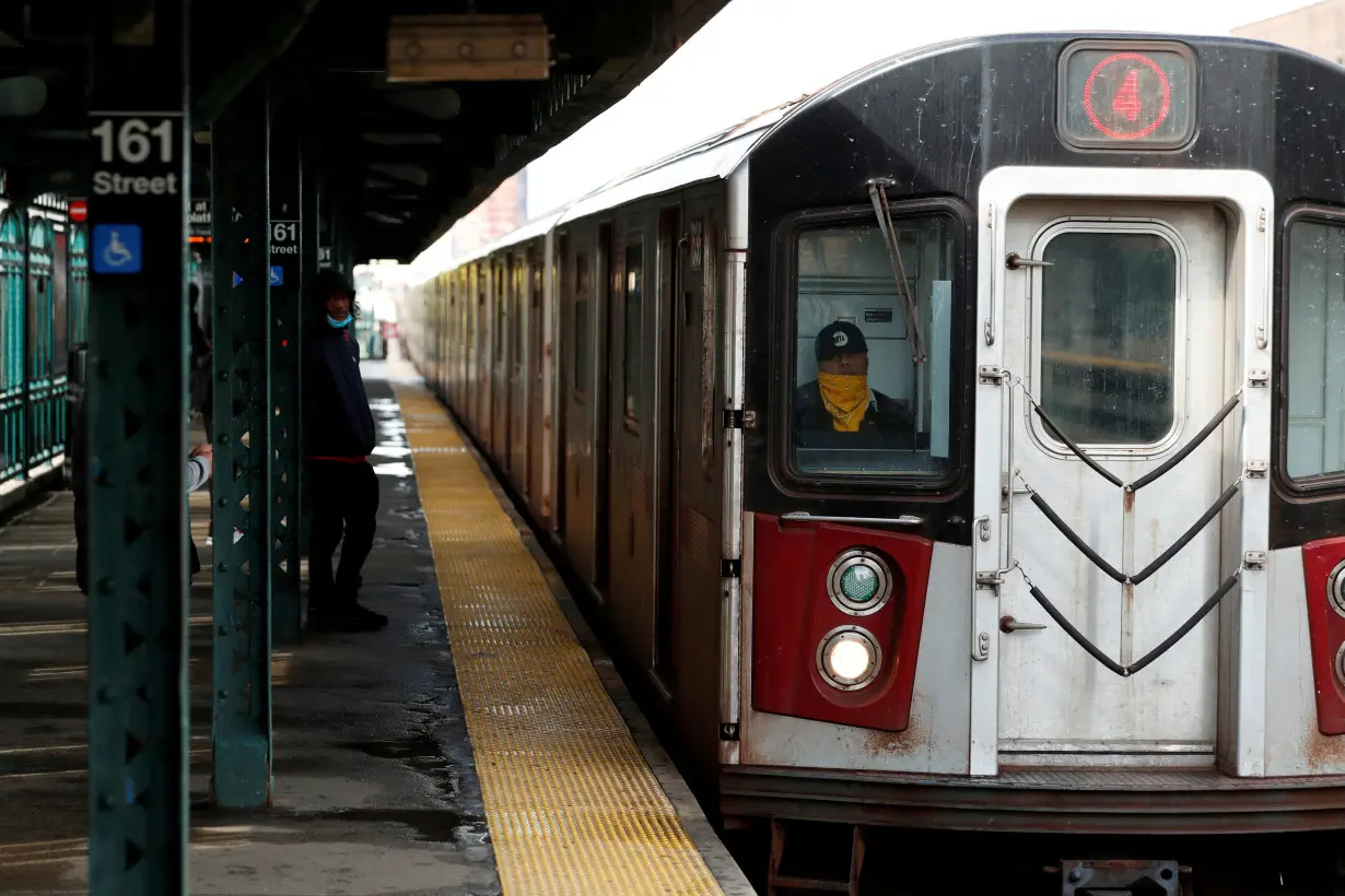 FILE PHOTO: A subway train in the Bronx borough of New York City