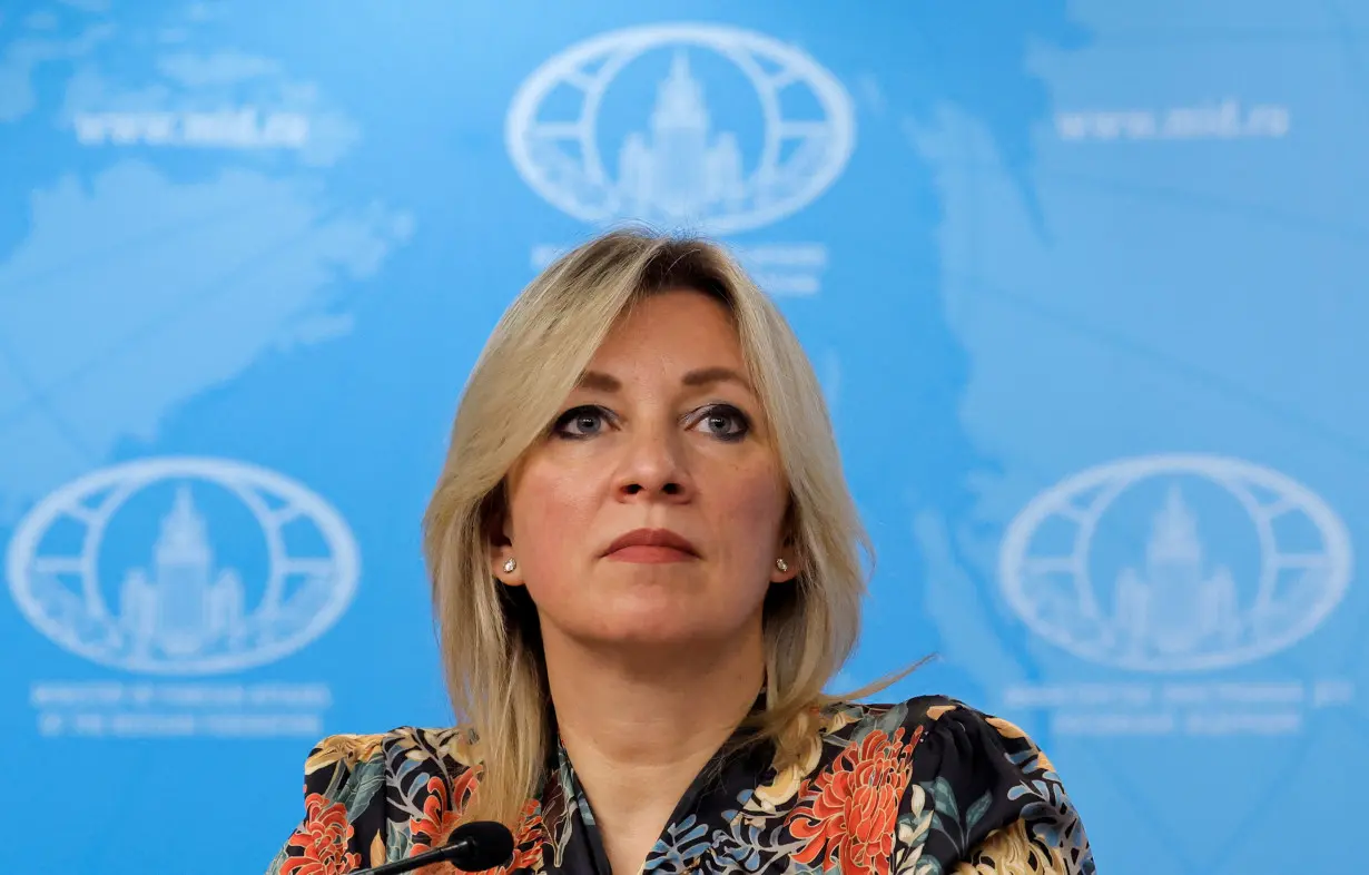 Russian Foreign Ministry spokeswoman Zakharova attends a news conference in Moscow