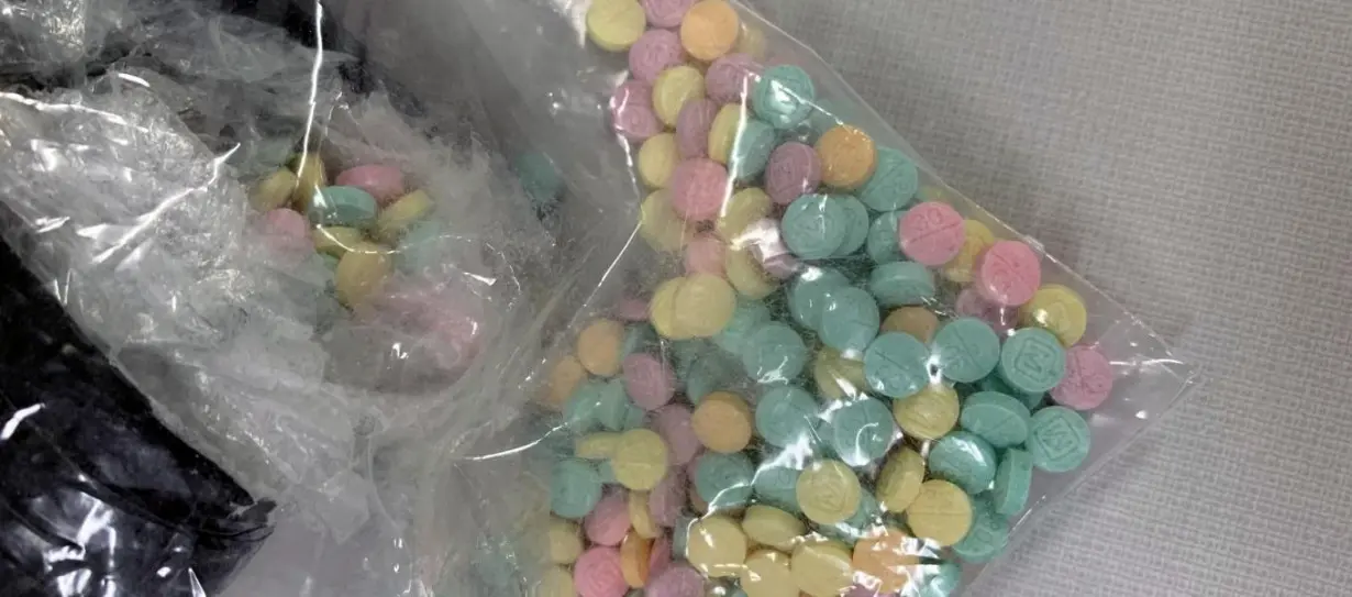 LEGO and fentanyl pills found by officers from the Drug Enforcement Administration