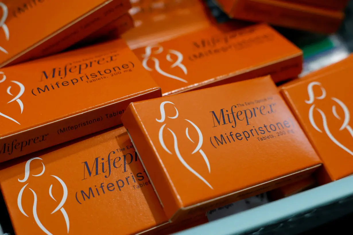 FILE PHOTO: A container holding boxes of Mifepristone, the first medication in a medical abortion, are prepared for patients at Alamo Women's Clinic in Carbondale