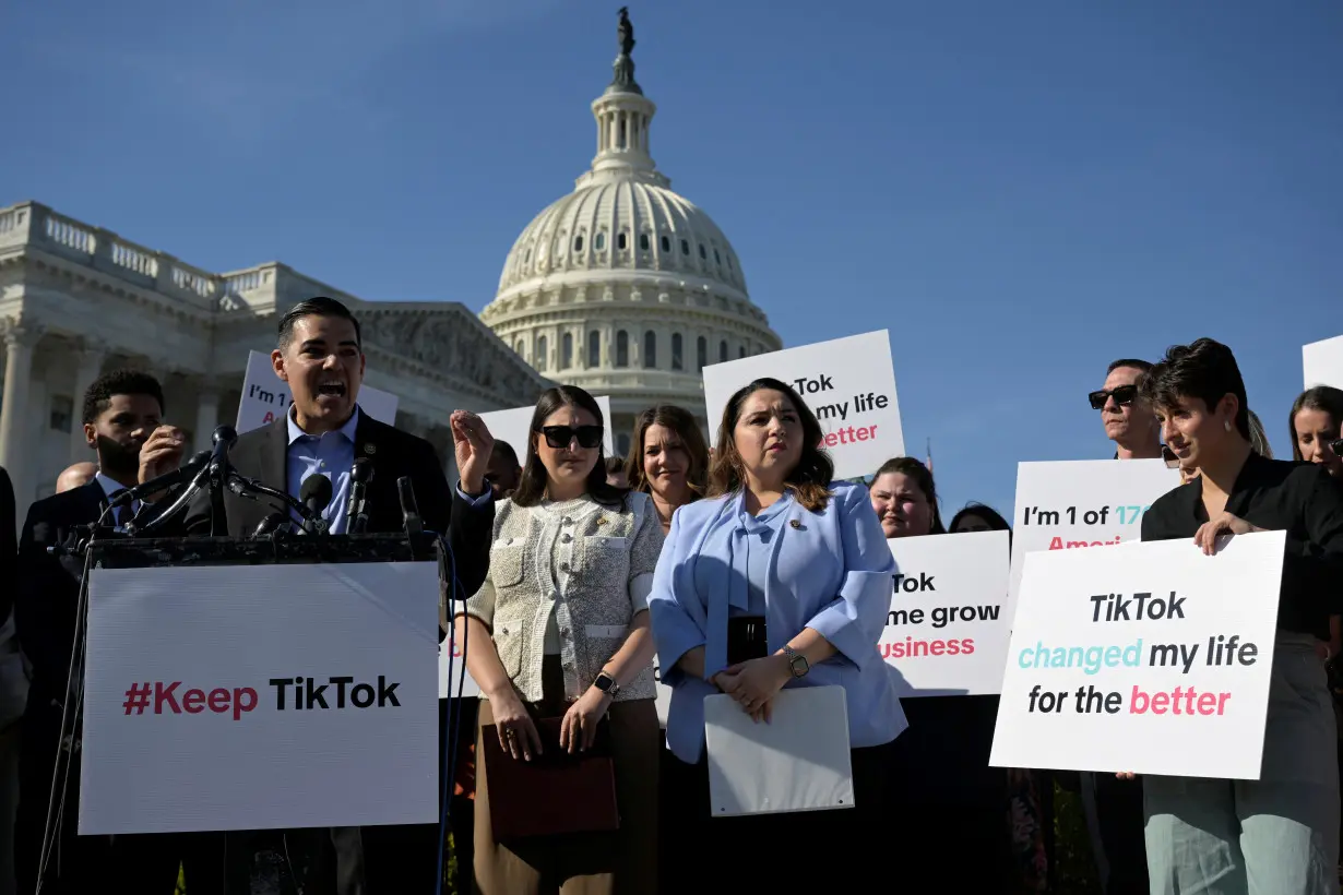 Demonstration against crackdown legislation on TikTok on Capitol Hill.