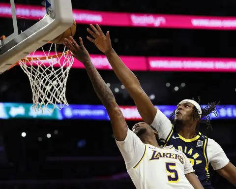 Anthony Davis scores 36 points while the Lakers hold off another Pacers comeback in a 150-145 win