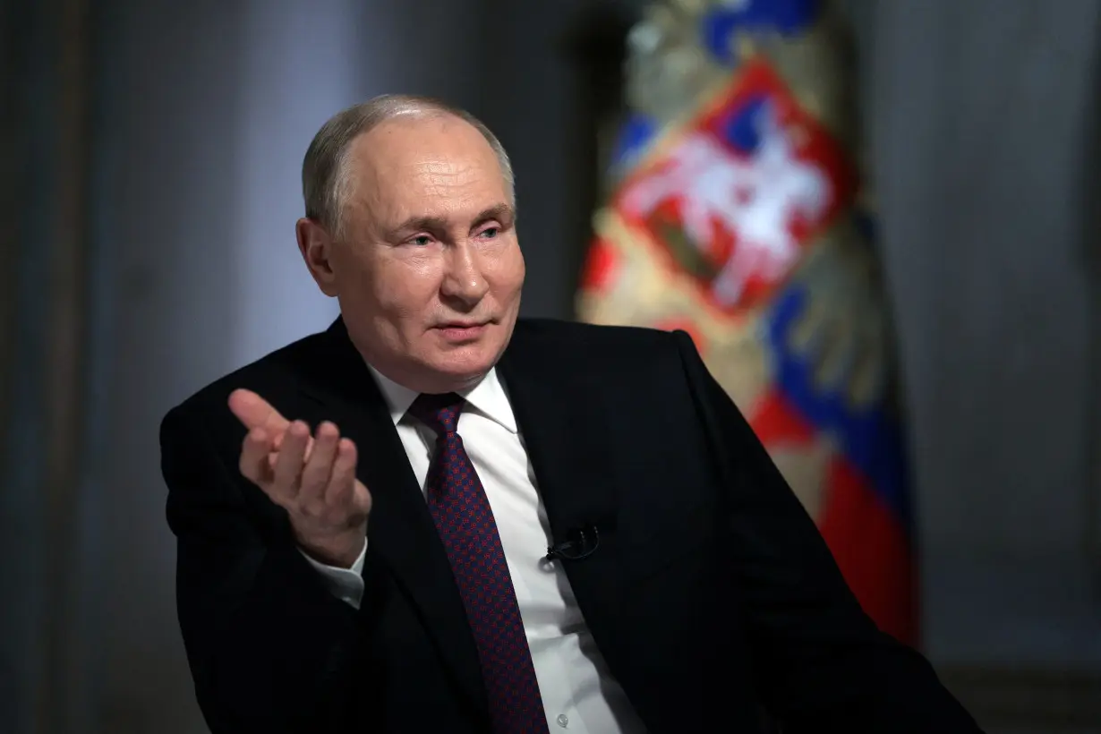 Russian President Putin gives interview in Moscow