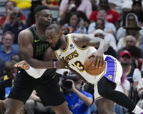 LeBron James' triple-double lifts Lakers over Pelicans and into a play-in rematch with New Orleans