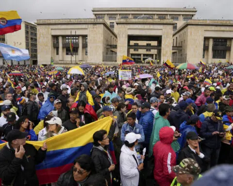 Tens of thousands of Colombians protest against the leftist president's reform agenda