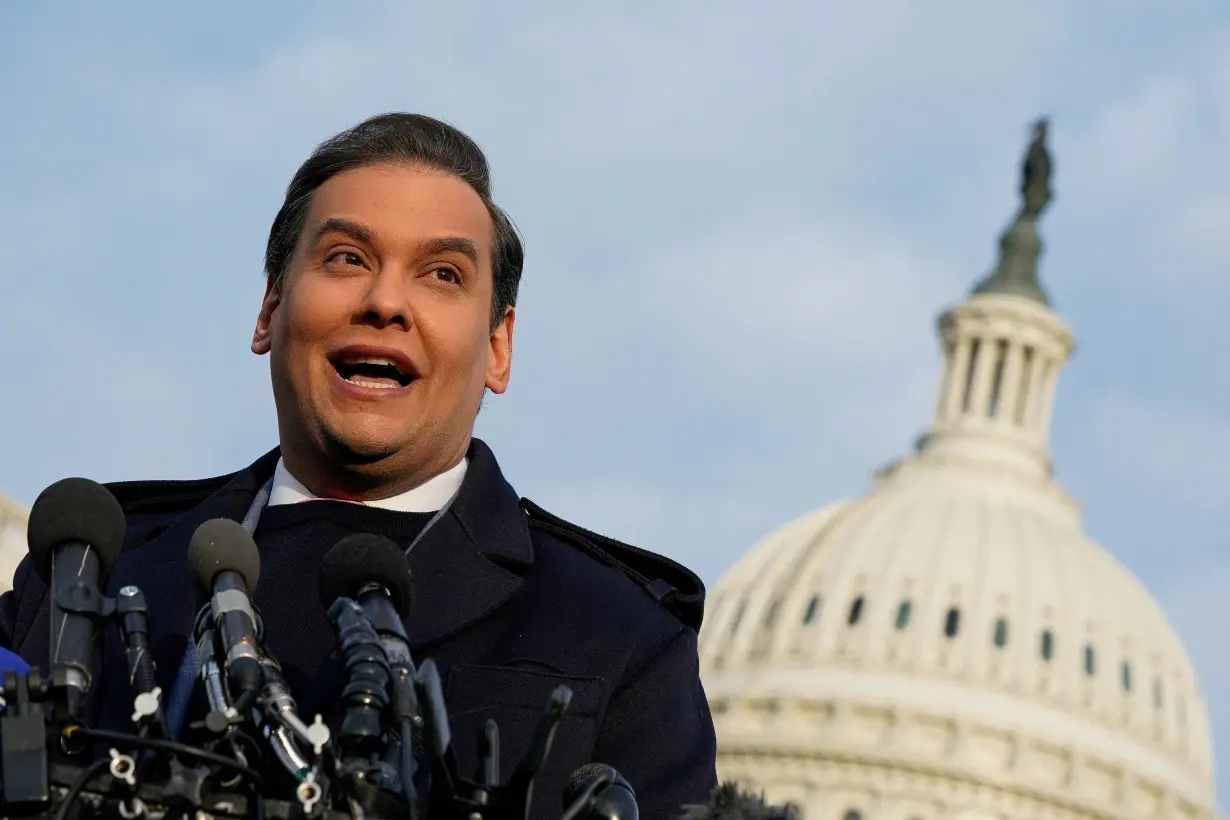 U.S. Rep. George Santos (R-NY) holds a press conference to address efforts to expel him from the House of Representatives