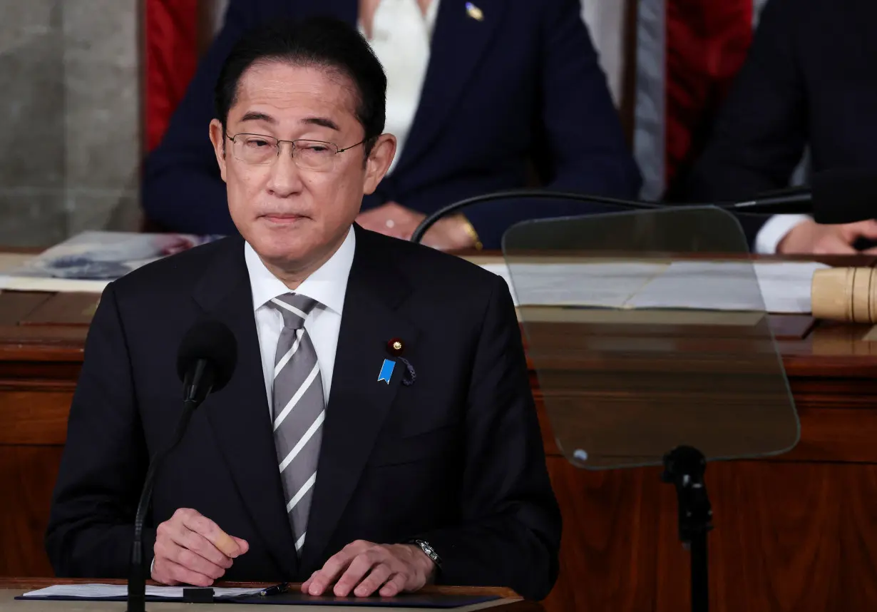 Japanese PM Kishida addresses a joint meeting of Congress at the U.S. Capitol in Washington