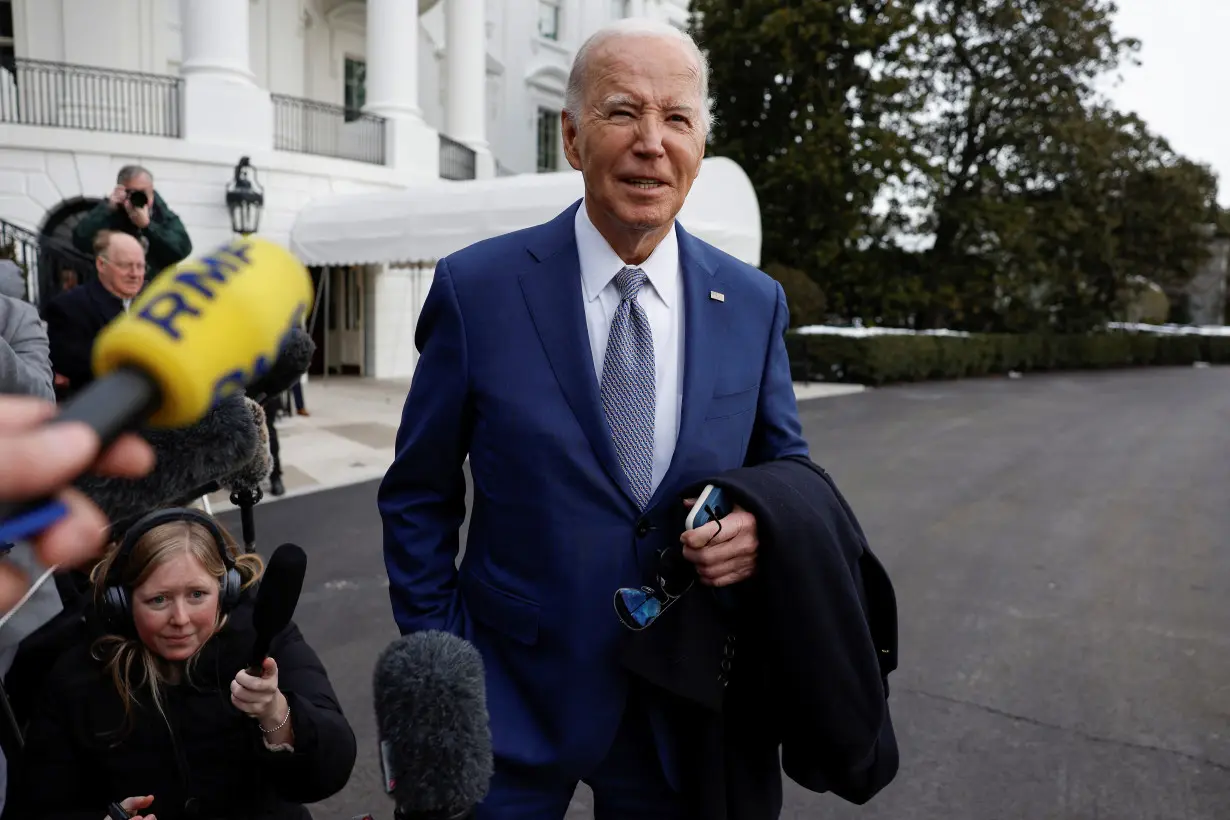 U.S. President Joe Biden departs the White House in Washington