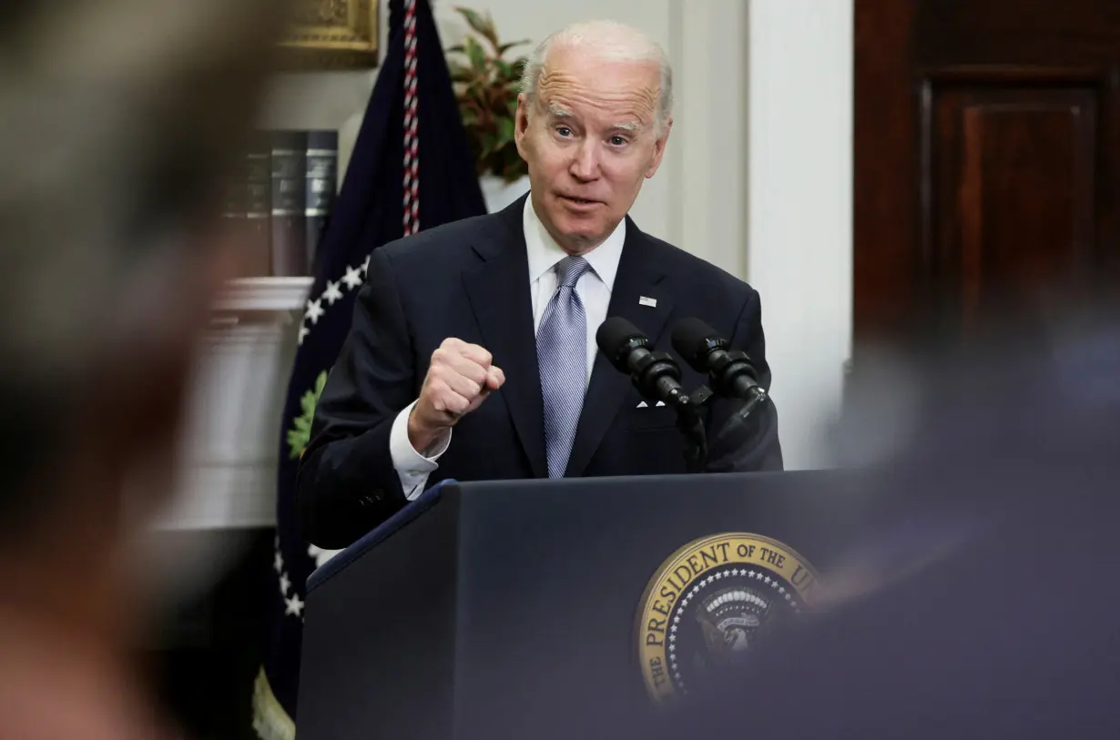 FILE PHOTO: U.S. President Joe Biden announces additional military aid for Ukraine in speech at the White House in Washington