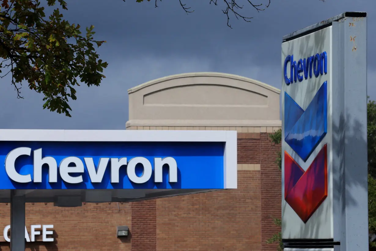 FILE PHOTO: A Chevron gas station sign is seen in Austin