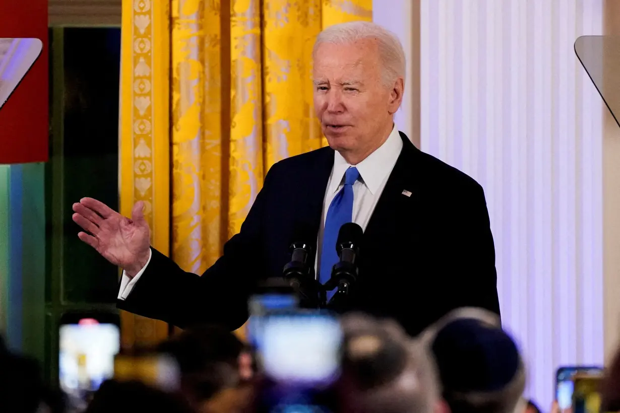 FILE PHOTO: U.S. President Joe Biden hosts a Hanukkah reception at the White House in Washington