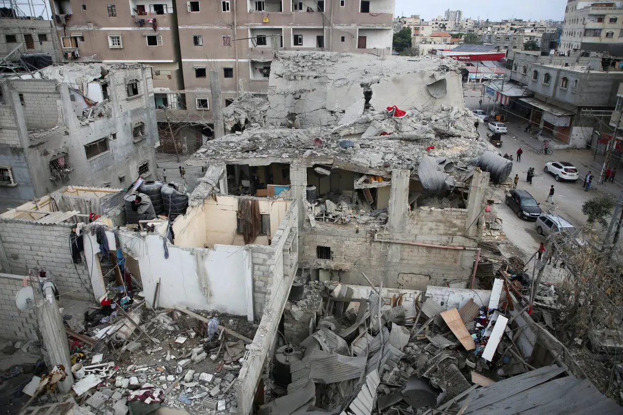 Site of an Israeli strike on a house, amid the ongoing conflict between Israel and the Palestinian Islamist group Hamas, in Rafah, in the southern Gaza Strip