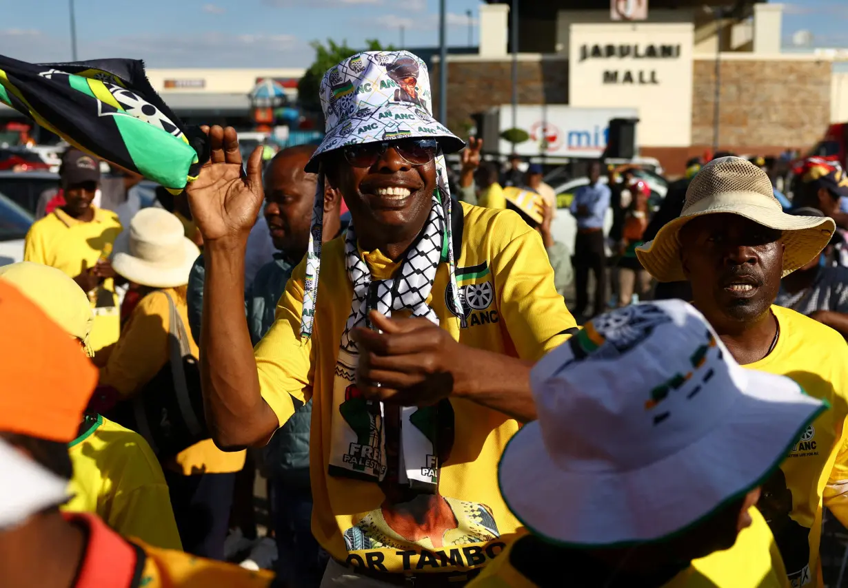 South Africa's African National Congress (ANC) take part in election campaign, in Soweto