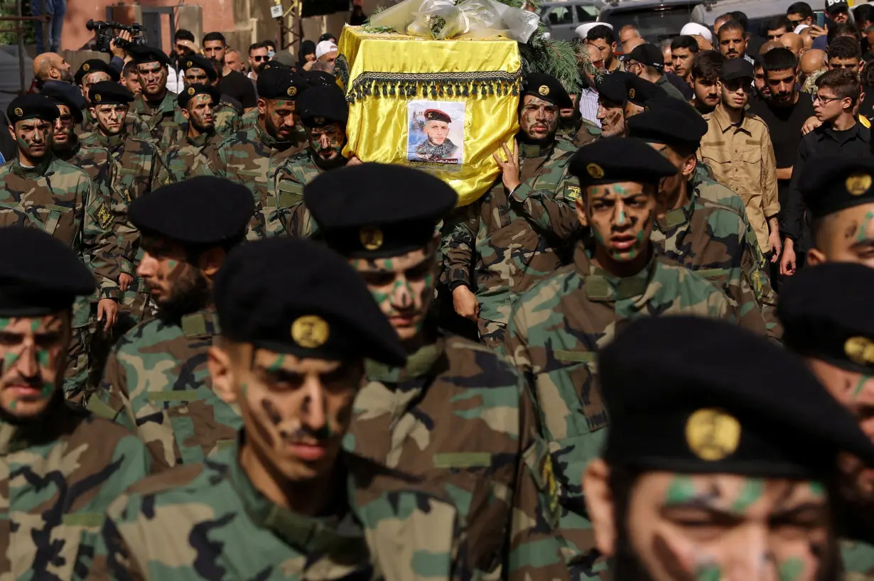 FILE PHOTO: Funeral of Hezbollah member, who was killed in southern Lebanon amidst tension between Israel and Hezbollah, in Baalbek