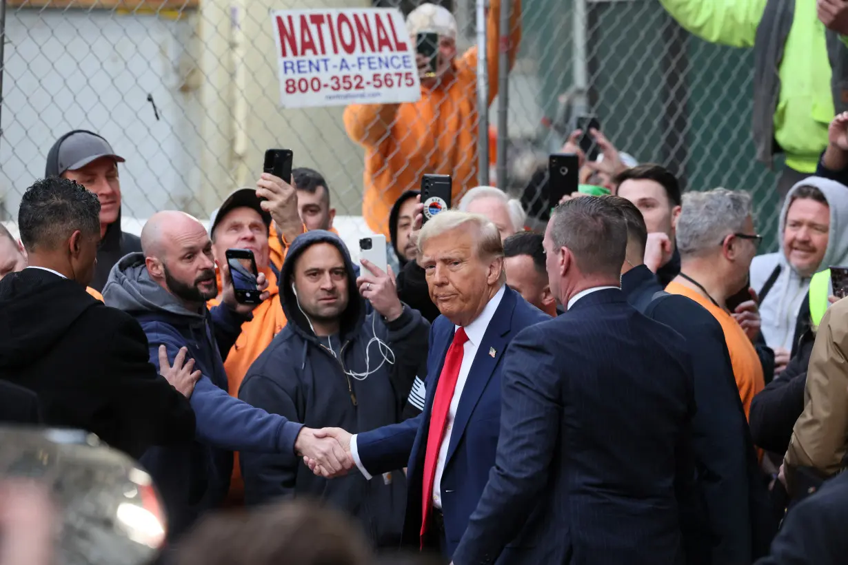 Republican presidential candidate and former U.S. President Donald Trump meets with Union workers in New York