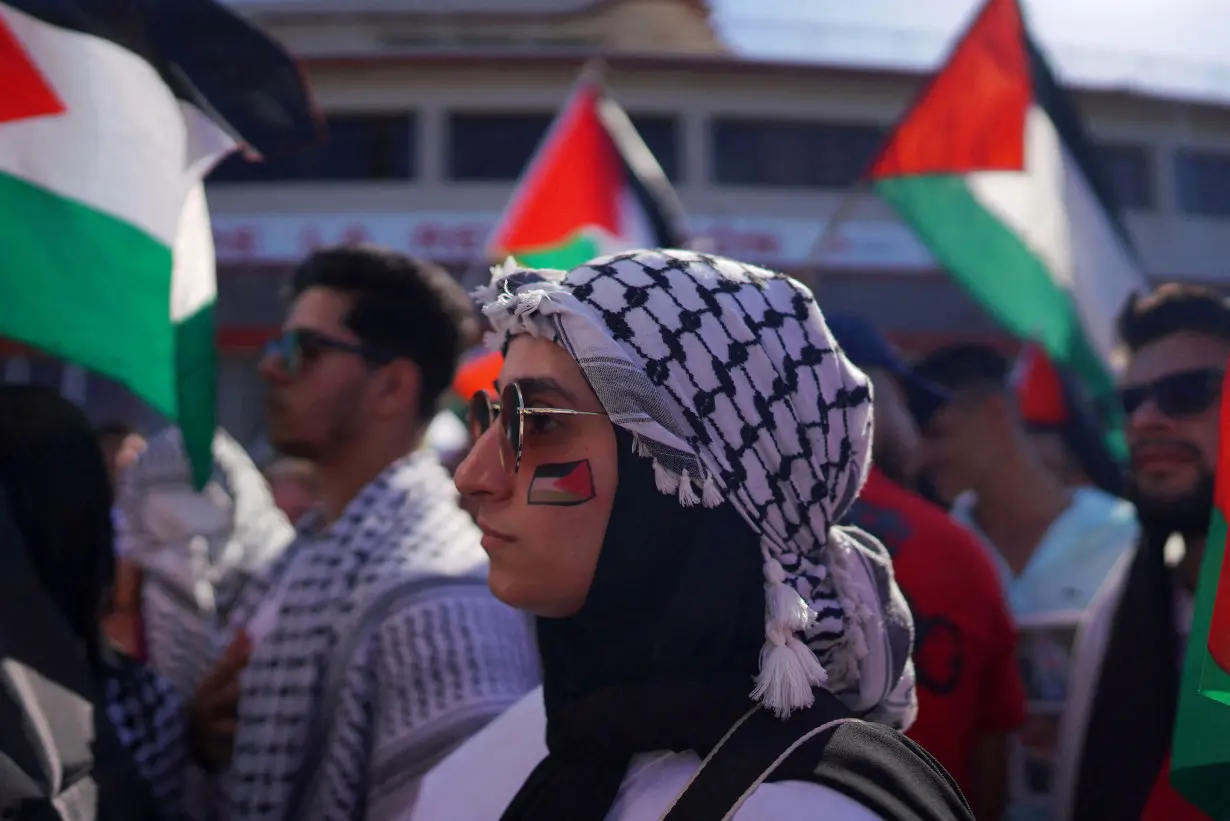 Cuban Communist Youth Union holds rally in support of Palestinians in Gaza, in Havana