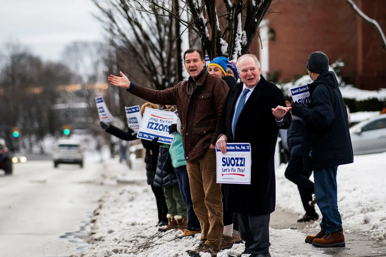 Democratic congressional candidate for New York's 3rd congressional district, Tom Suozzi campaigns in Glen Cove, New York