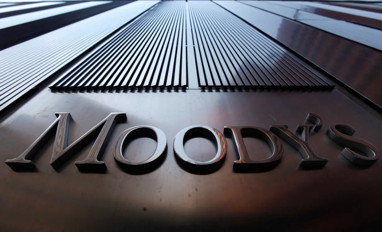 FILE PHOTO: Moody's sign on 7 World Trade Center tower in New York