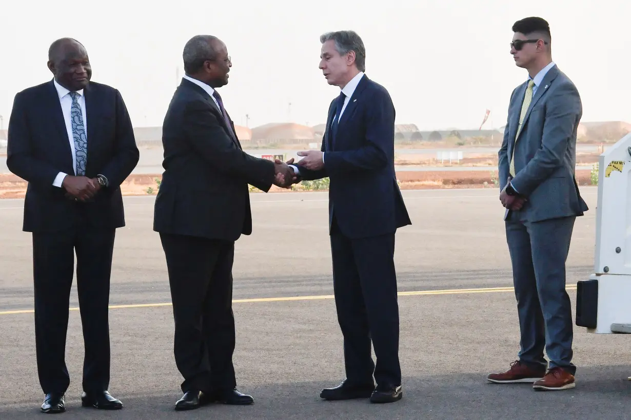 U.S Secretary of State Antony Blinken at the Diori Hamani International Airport in Niamey