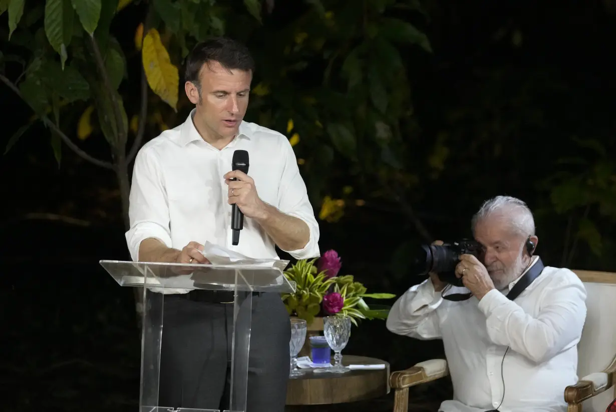 The presidents of France and Brazil meet and announce a $1.1 billion investment plan for the Amazon