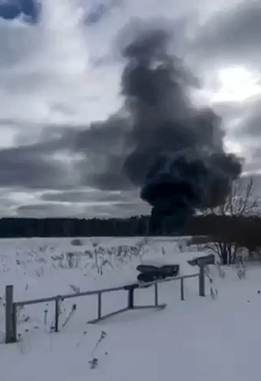 A Russian military transport plane with 15 people on board has crashed on takeoff, officials say