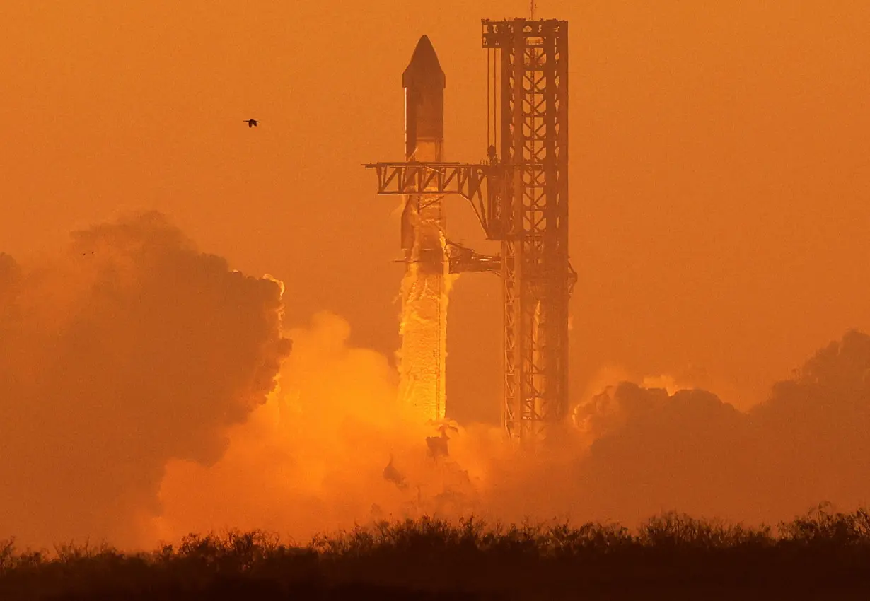 SpaceX's next-generation Starship spacecraft atop its powerful Super Heavy rocket is launched