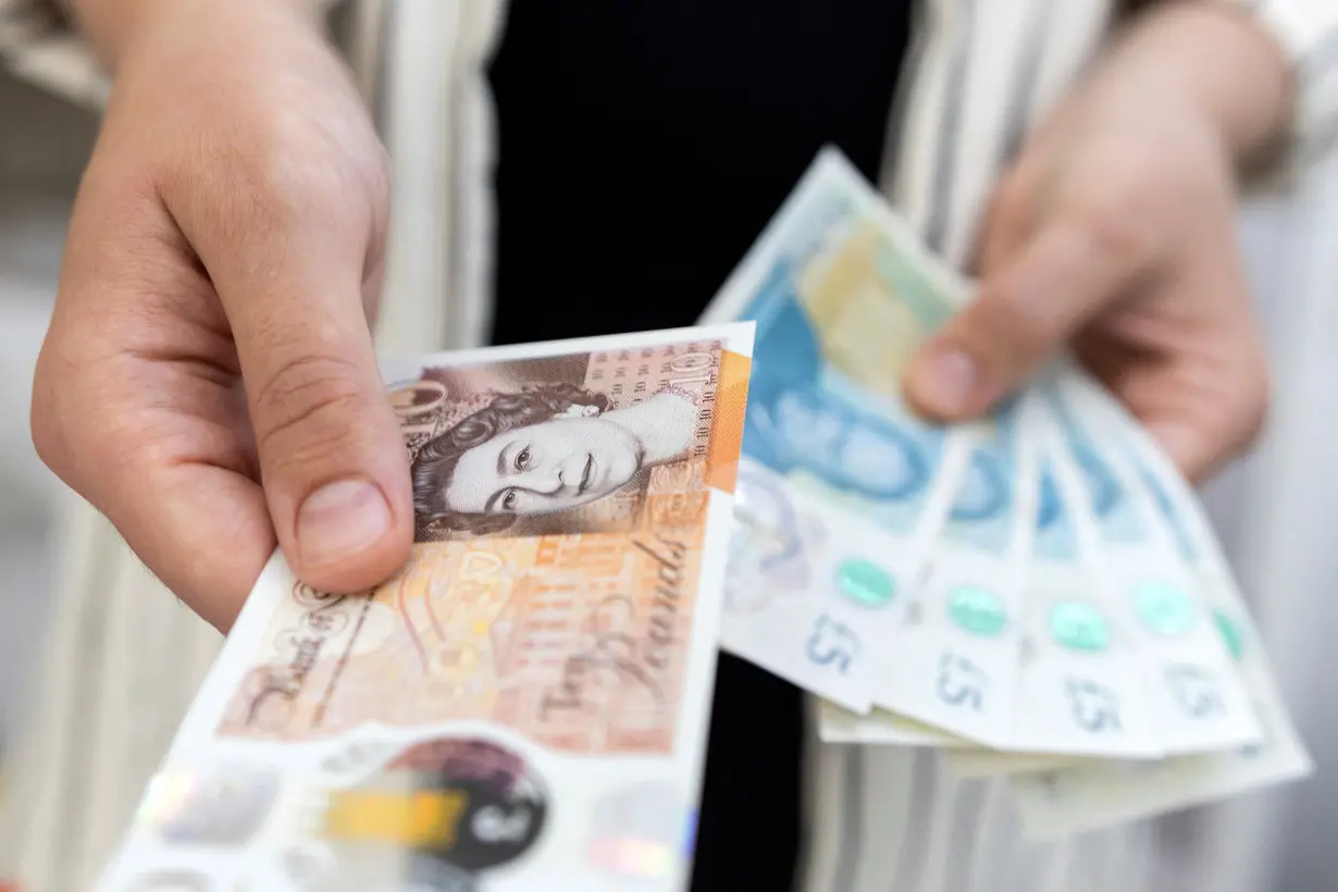 FILE PHOTO: Illustration shows British Pound banknotes