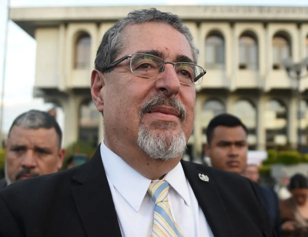 Guatemalan President-elect Bernardo Arevalo attends a press conference, in Guatemala city