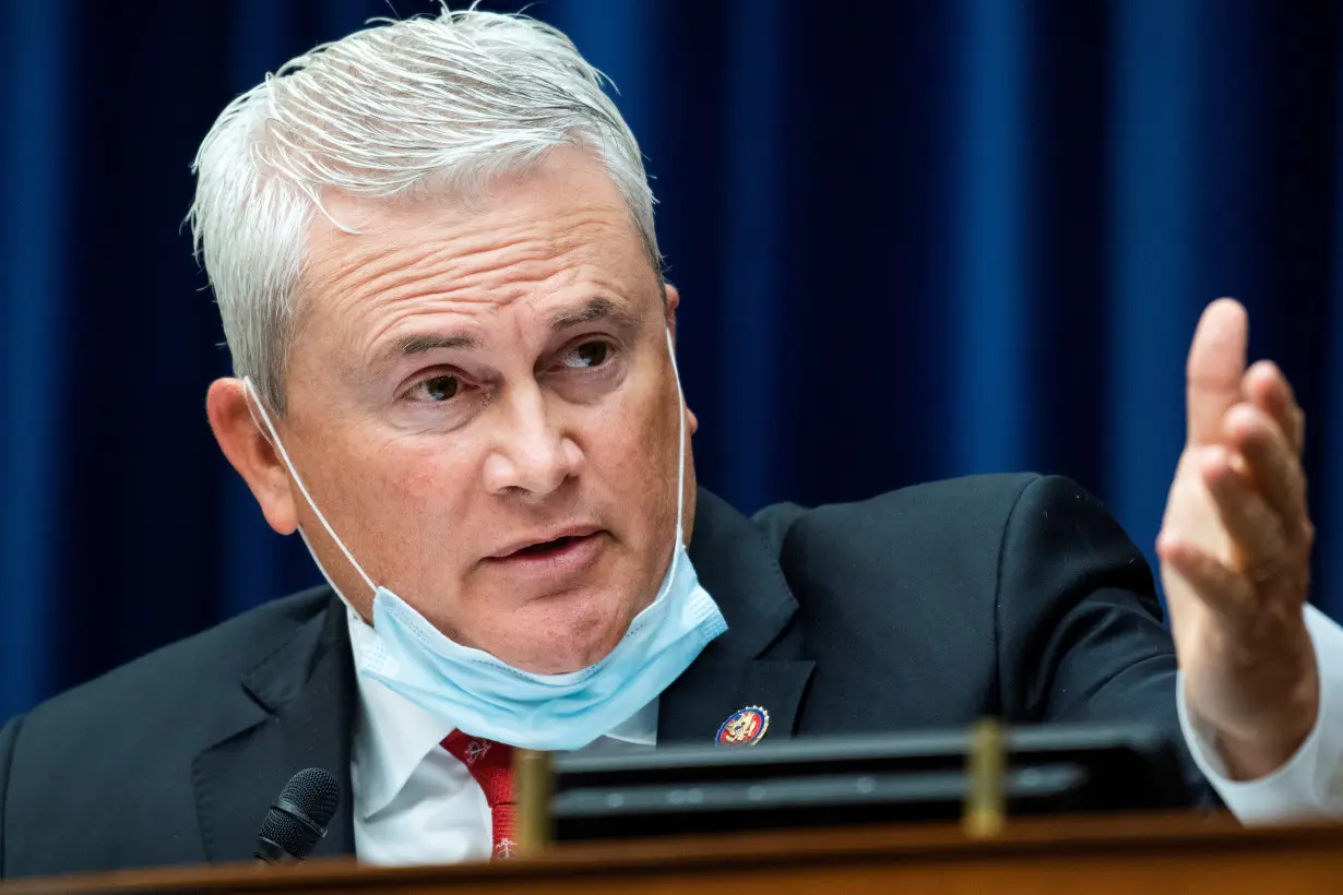 Ranking member Rep. James Comer questions Postmaster General Louis DeJoy during the House Oversight and Reform Committee hearing in Washington