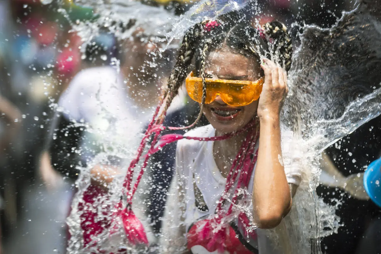 Water guns are in full blast to mark Thai New Year festivities despite worries about heat wave