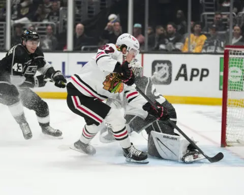 LA Kings rally late, finish 3rd in the Pacific Division with a 5-4 overtime victory over Chicago