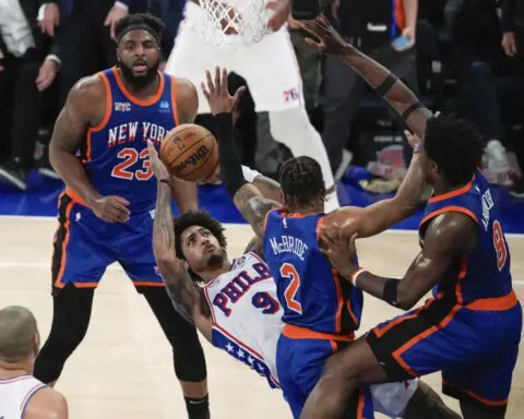 Tyrese Maxey saves Sixers from elimination with huge finish in OT win that cuts Knicks' lead to 3-2