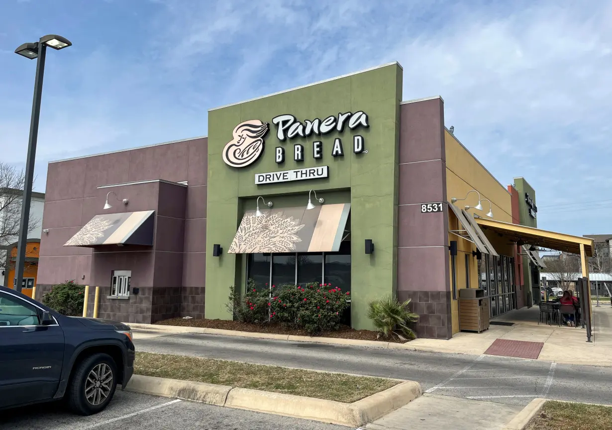 A view of a Panera Bread restaurant in San Antonio, Texas