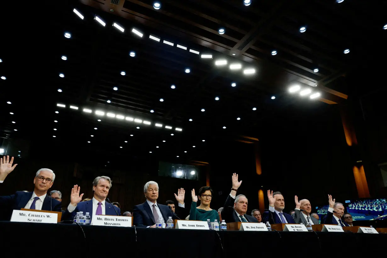 FILE PHOTO: Global bank CEOs testify before US Congress in Washington