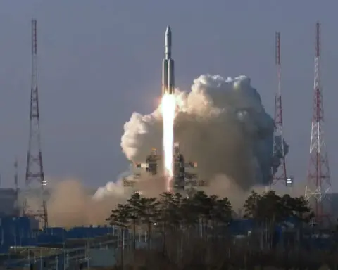 In Russia's Far East, a new heavy-lift rocket blasts off into space after two aborted launches