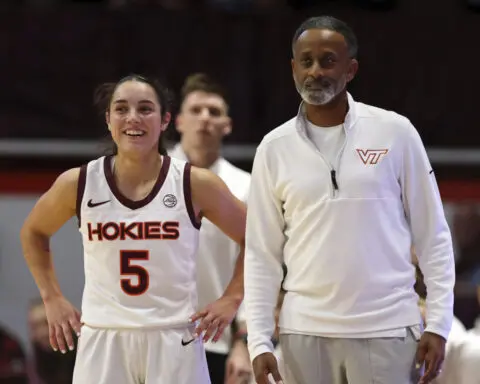 Caitlin Clark scores 44 points as No. 3 Iowa holds off No. 8 Virginia Tech in neutral site game