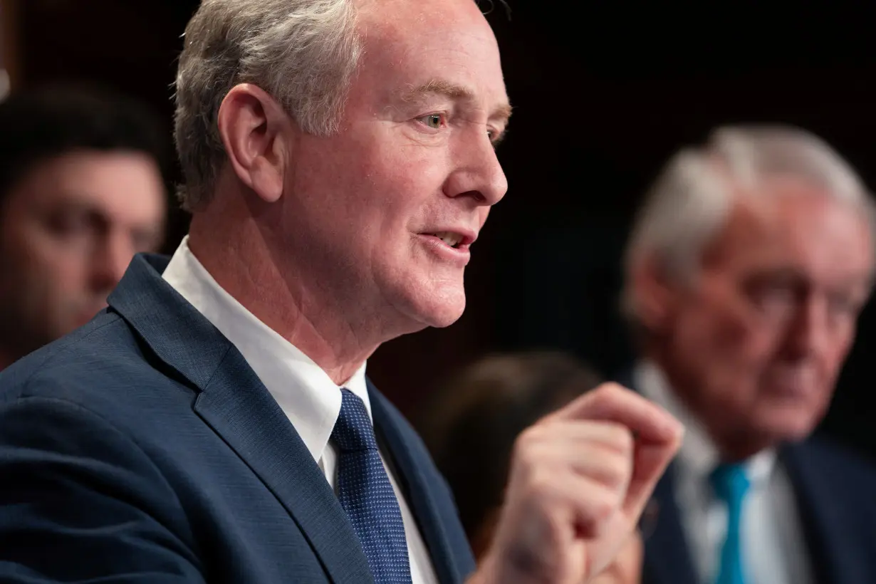 U.S. Senator Chris Van Hollen (D-MD) speaks during a press conference, in Washington