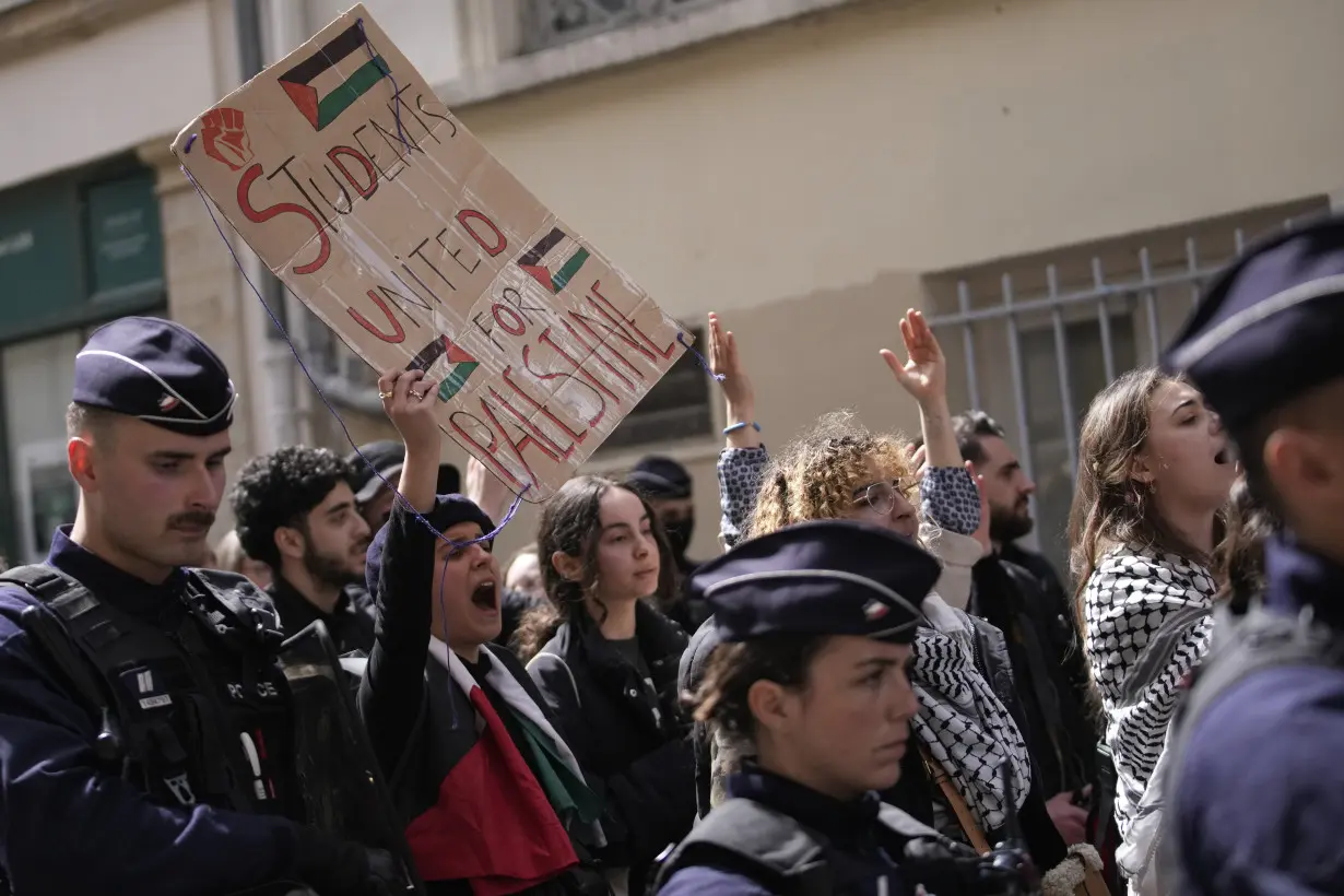 LA Post: In Paris, students inspired by pro-Palestinian protests in the U.S. gather near Sorbonne university