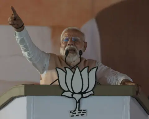 Thousands rally in India's capital as opposition bloc and Prime Minister Modi launch their campaigns