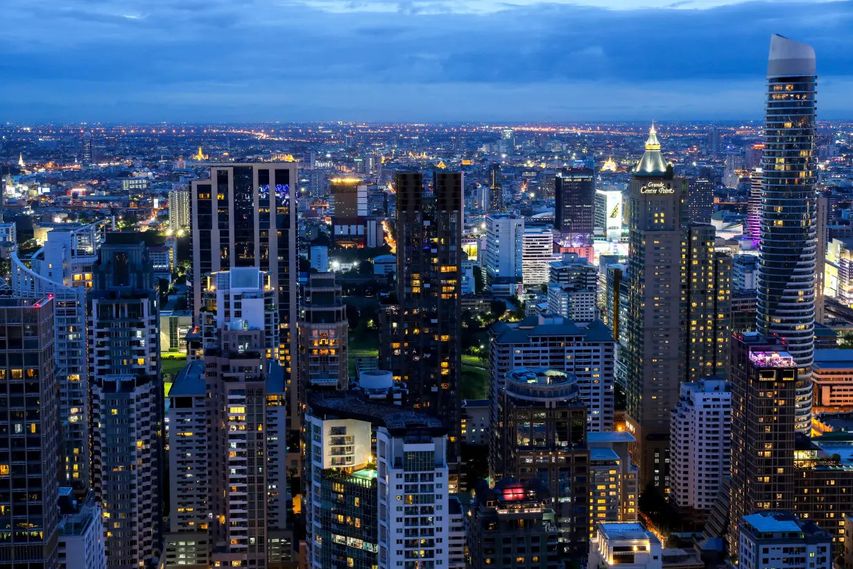 FILE PHOTO: Bangkok's skyline photographed during sunset in Bangkok