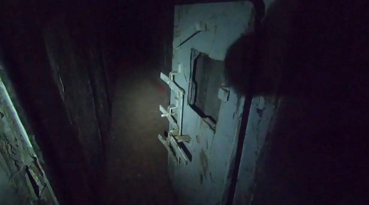 View of what the Israeli military says is a Hamas tunnel underneath the Al Shifa Hospital in a location given as Gaza